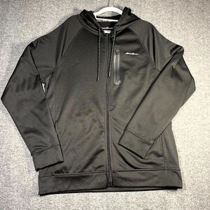 Eddie Bauer Jacket Mens L Black Full Zip Freedry Performance Hoodie Athletic